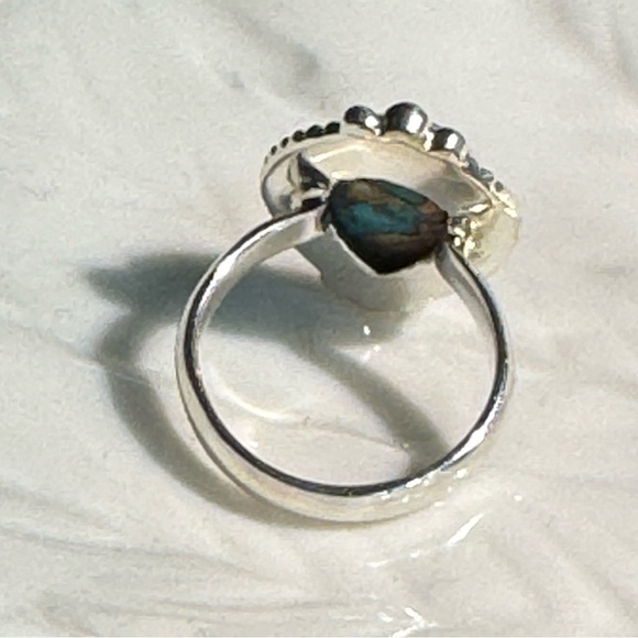 NWT Genuine oyster,copper,turquoise ring,925 Sterling Silver,vibrant, chunky❤️ - Picture 4 of 5